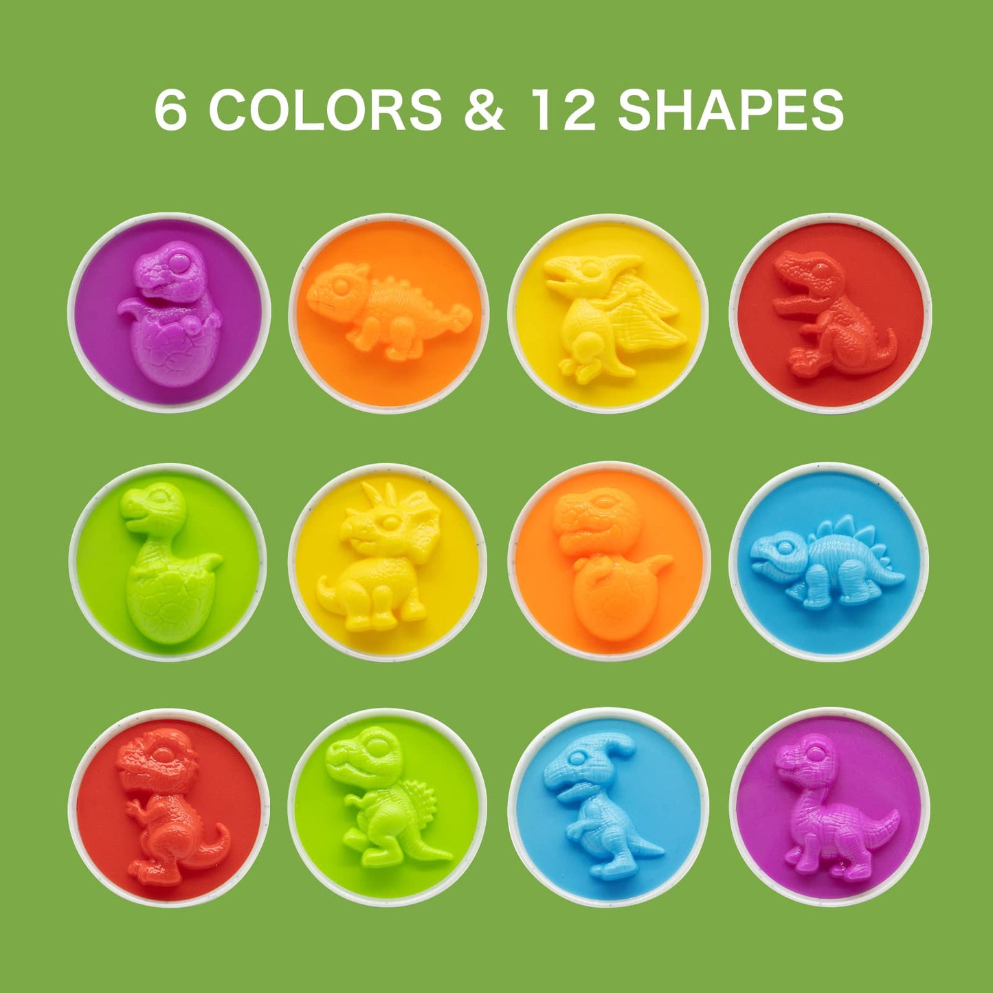 MOONTOY Dinosaur Matching Eggs – 12-Piece Montessori STEM Toy for Toddlers