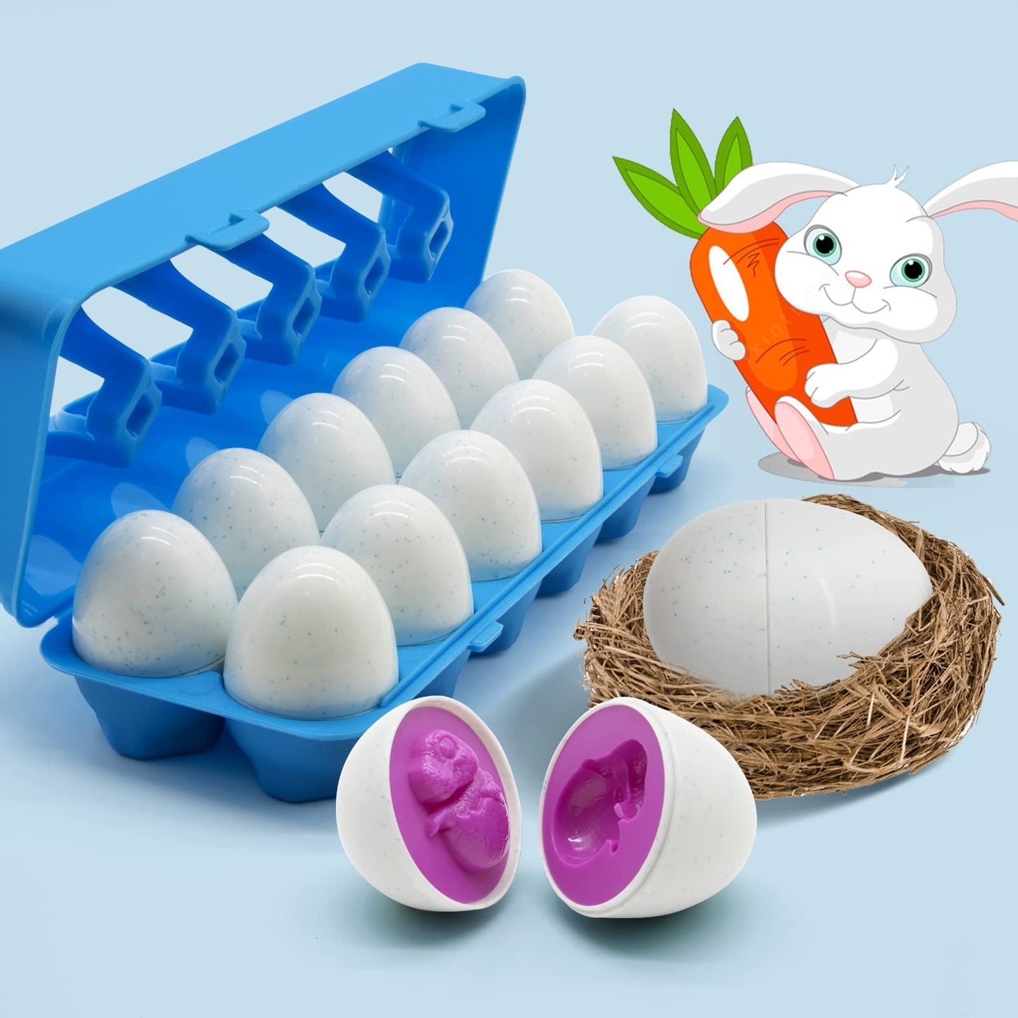 MOONTOY Dinosaur Matching Eggs – 12-Piece Montessori STEM Toy for Toddlers