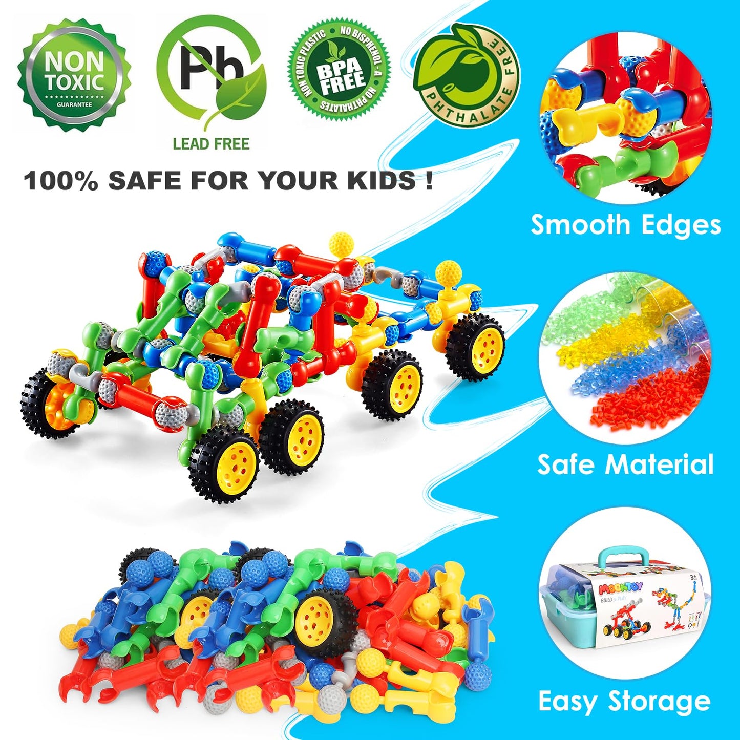 MOONTOY STEM Kits – Creative Building Toys for Ages 3-8 | Educational Construction Set