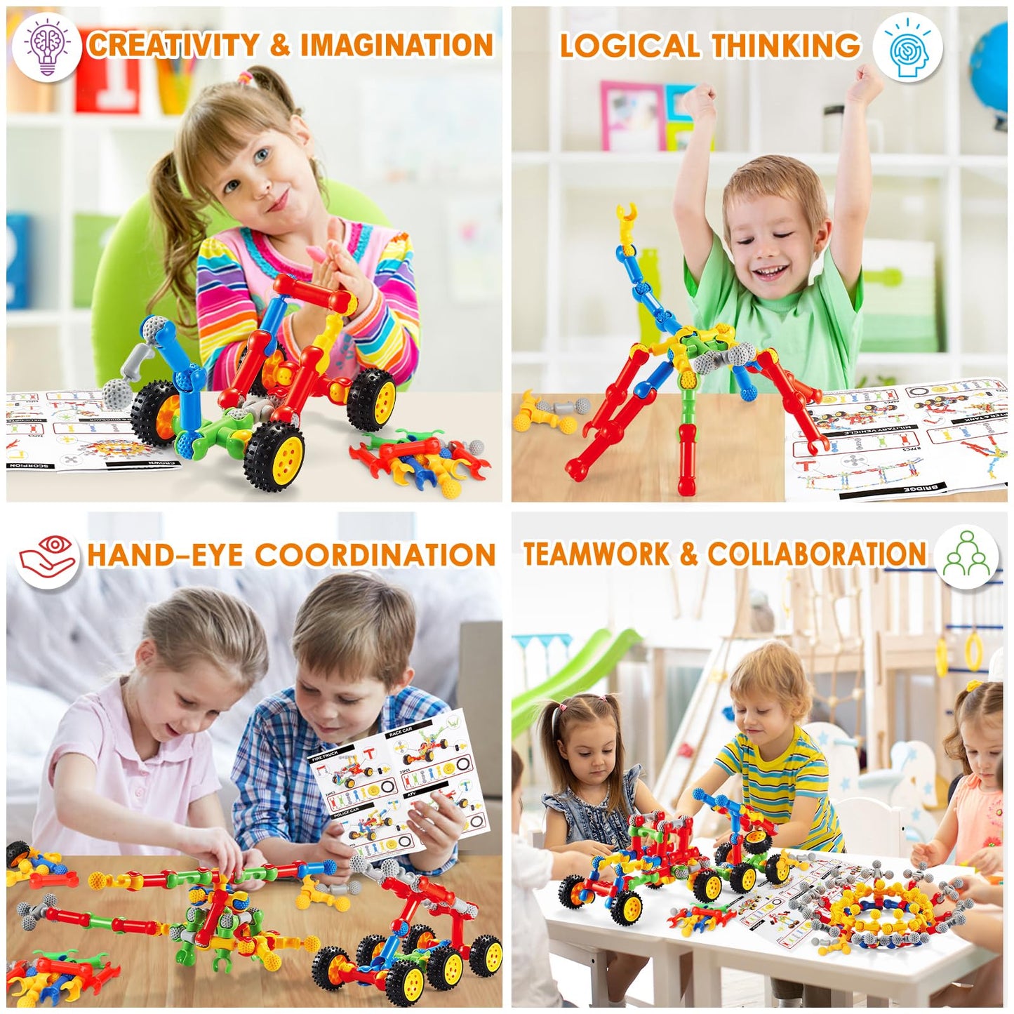 MOONTOY STEM Kits – Creative Building Toys for Ages 3-8 | Educational Construction Set