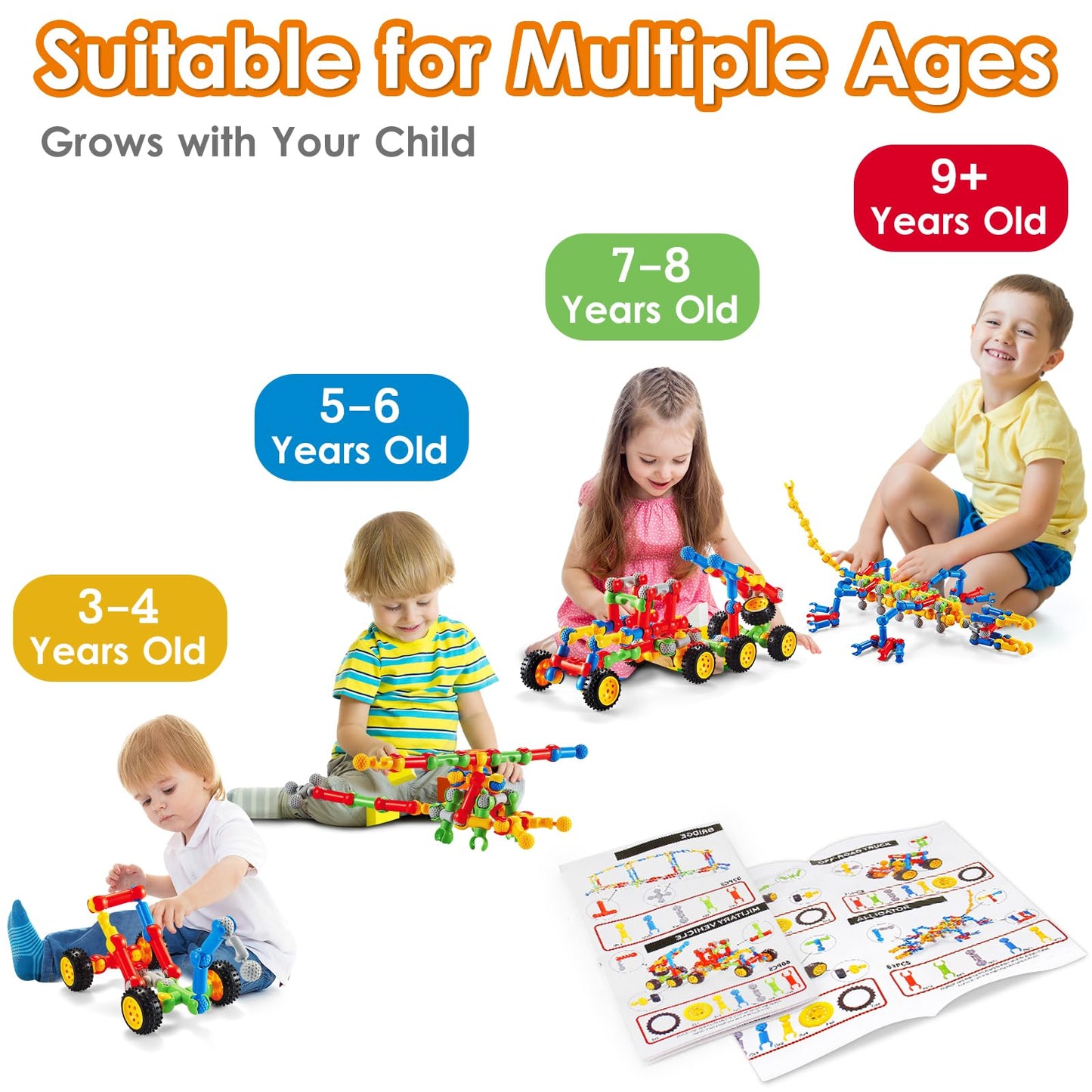 MOONTOY STEM Kits – Creative Building Toys for Ages 3-8 | Educational Construction Set