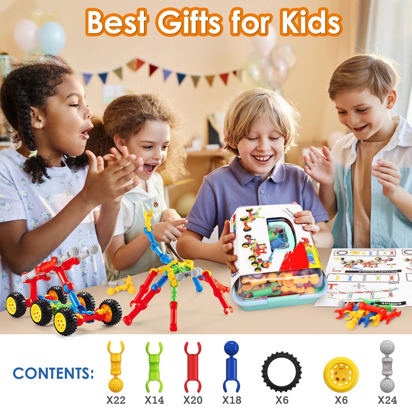 MOONTOY STEM Kits – Creative Building Toys for Ages 3-8 | Educational Construction Set
