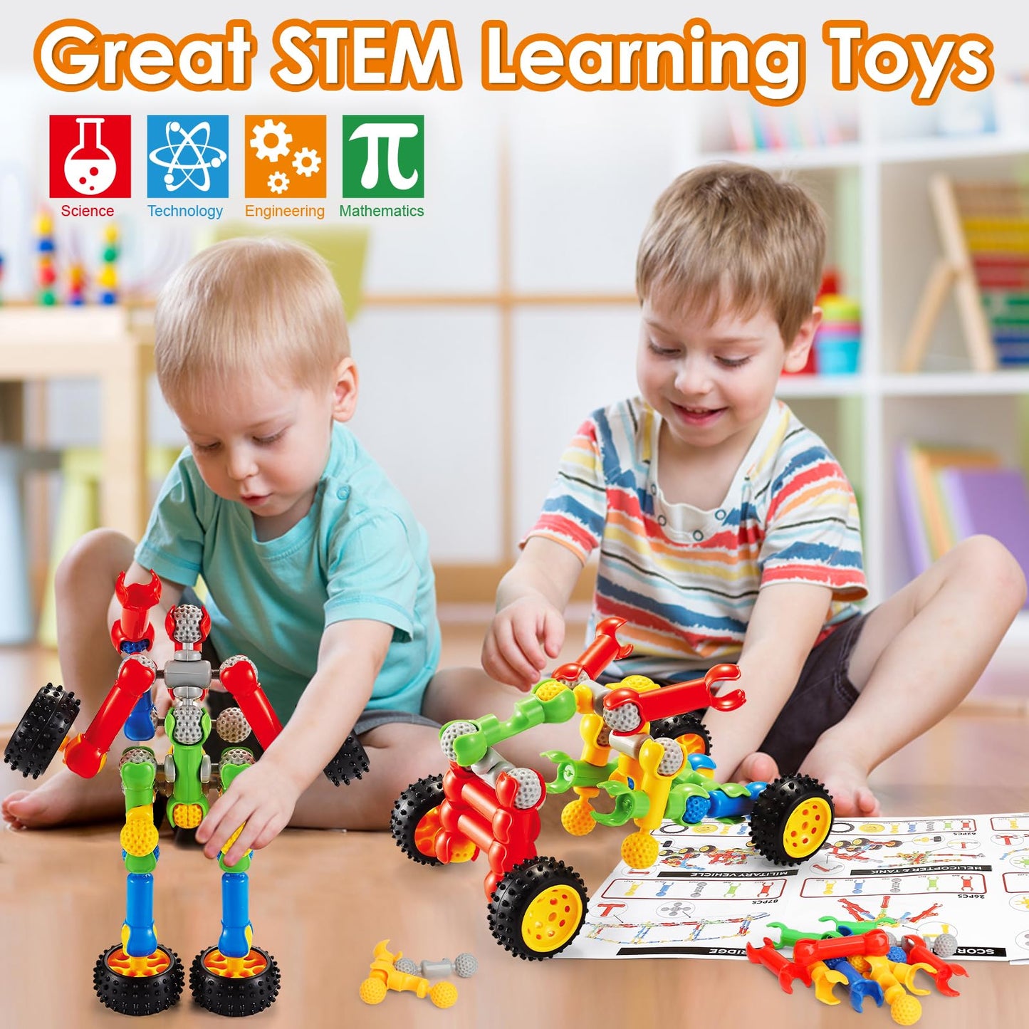 MOONTOY STEM Kits – Creative Building Toys for Ages 3-8 | Educational Construction Set