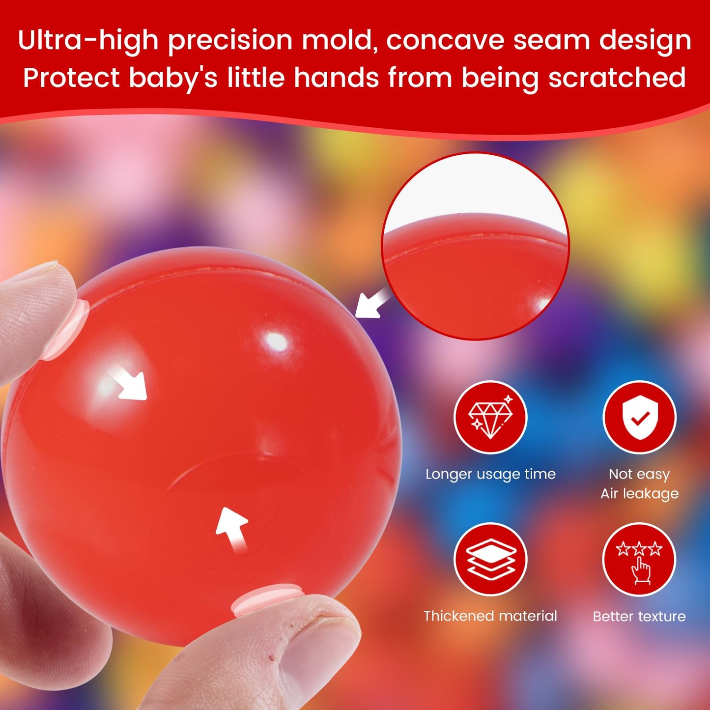 MoonxHome Ball Pit Balls 500pcs - Crush-Proof, BPA-Free 2.15" Rainbow Balls for Ball Pits, Tents, Pools