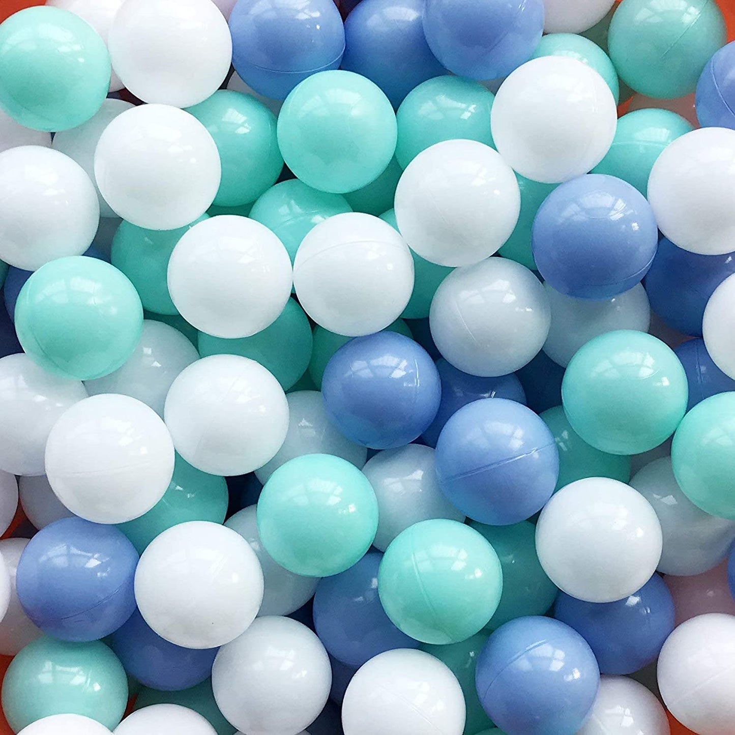 MoonxHome Ball Pit Balls – 100 Crush-Proof 2.15-inch BPA Free (White, Blue & Green)