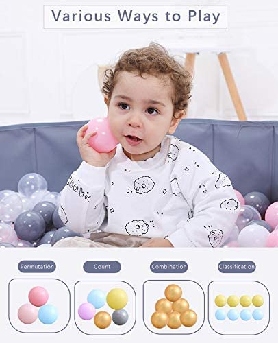 MoonxHome Ball Pit Balls – Crush-Proof Plastic, 2.15 in Diameter, 200 Pack (White/Green/Pink)