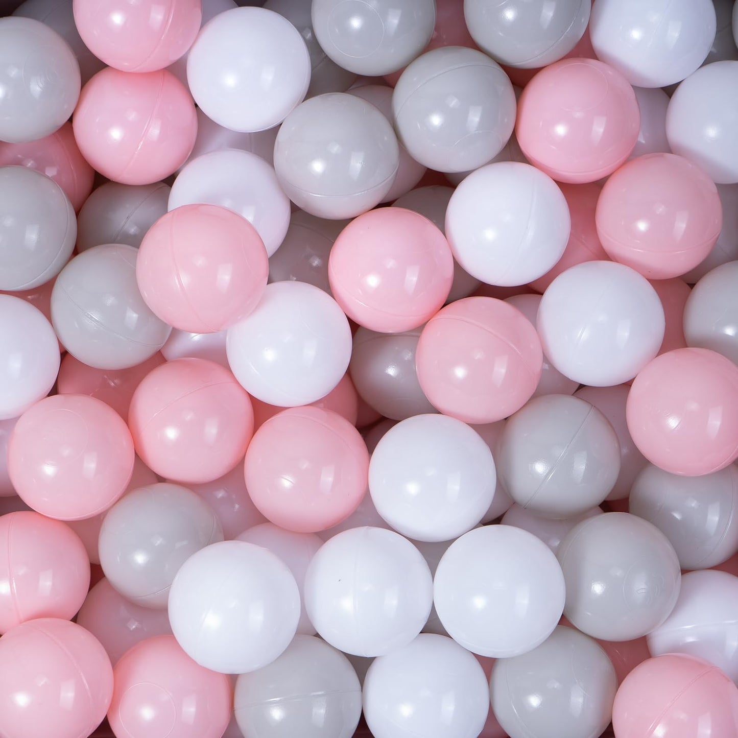 MoonxHome Ball Pit Balls for Toddlers – 2.15 in, BPA Free, Crush-Proof, Pack of 100 (White/Light Grey/Pink)