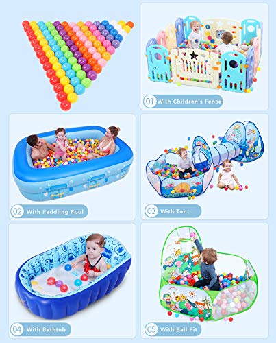 MoonxHome Crush-Proof Plastic Balls 2.15in Grey Ocean – 200-Pack for Ball Pits