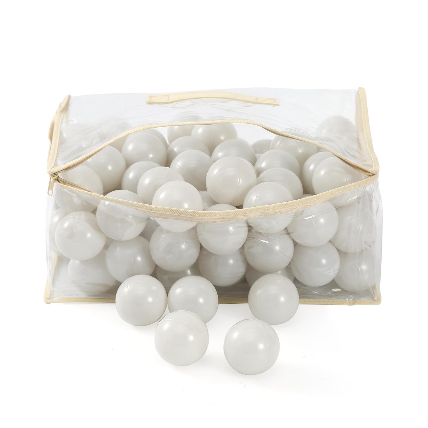 MoonxHome Ball Pit Balls Crush-Proof Plastic, 2.15 in, Pack of 100, Light Gray
