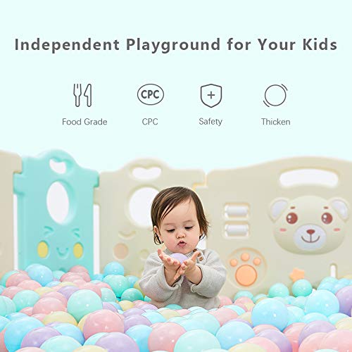 MoonxHome Ball Pit Balls Crush-Proof 2.15-Inch - Pack of 200, Light Gray