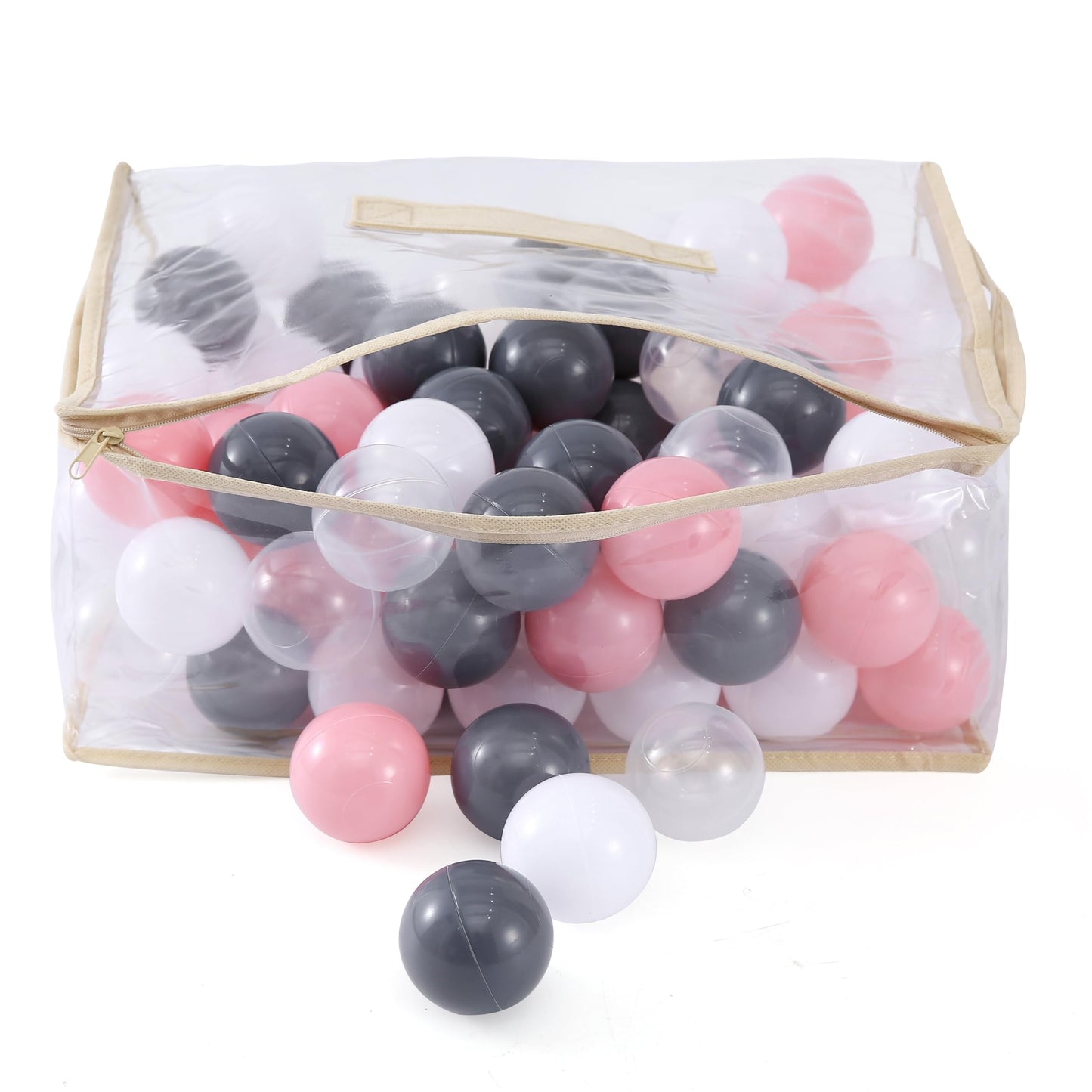 MoonxHome Crush-Proof Plastic Balls 2.15in Grey Ocean – 200-Pack for Ball Pits