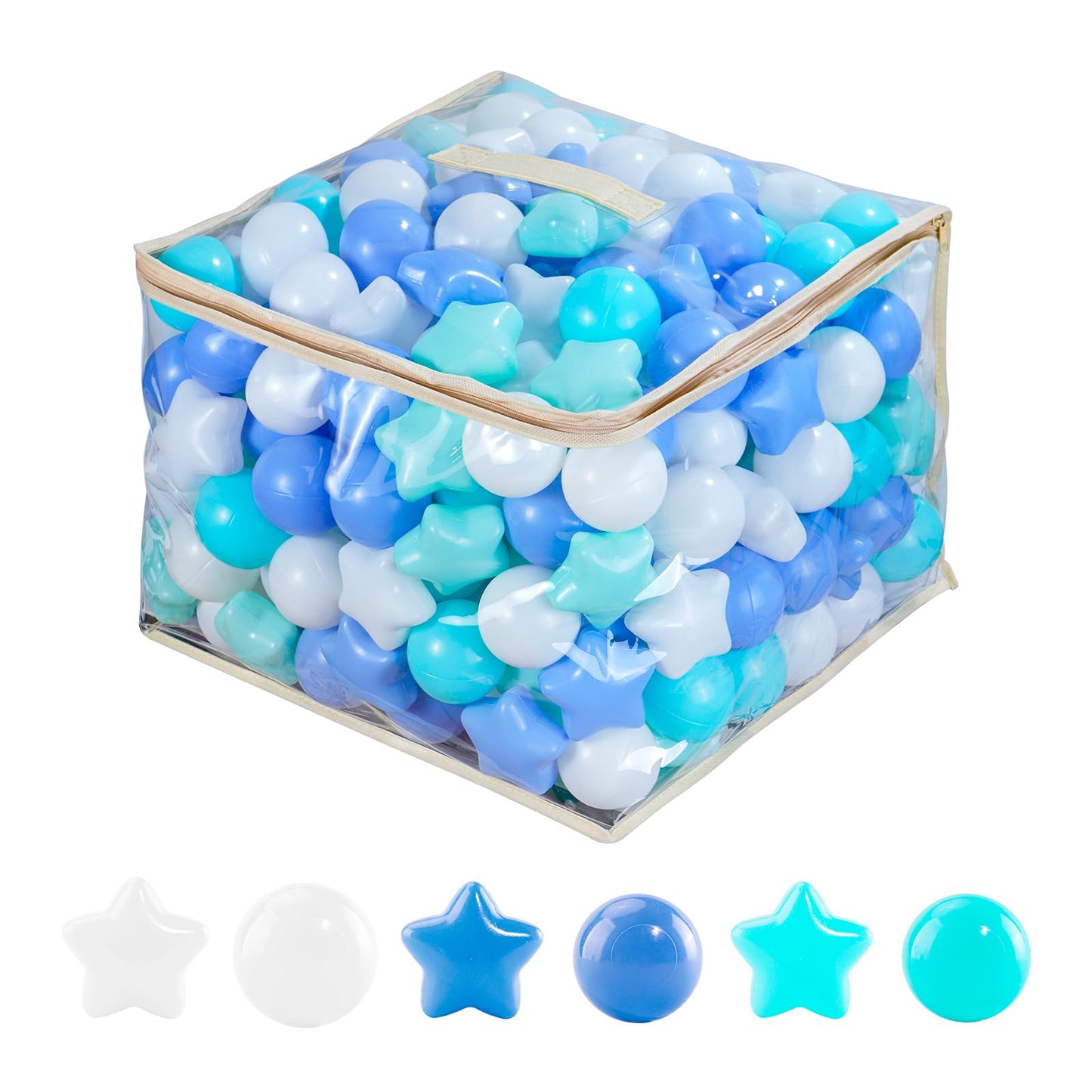 MoonxHome 100pcs Star Ball Pit Balls — Crush-Proof, BPA Free Colorful Play Balls for Ball Pits, Pools & Tents