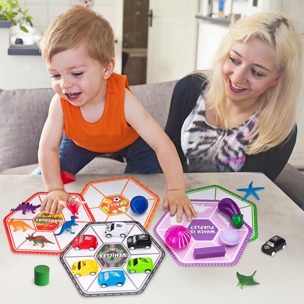Mootop Sorting Toys for Toddlers – Match Card & Sort Game Set for Fine Motor & Sensory Learning