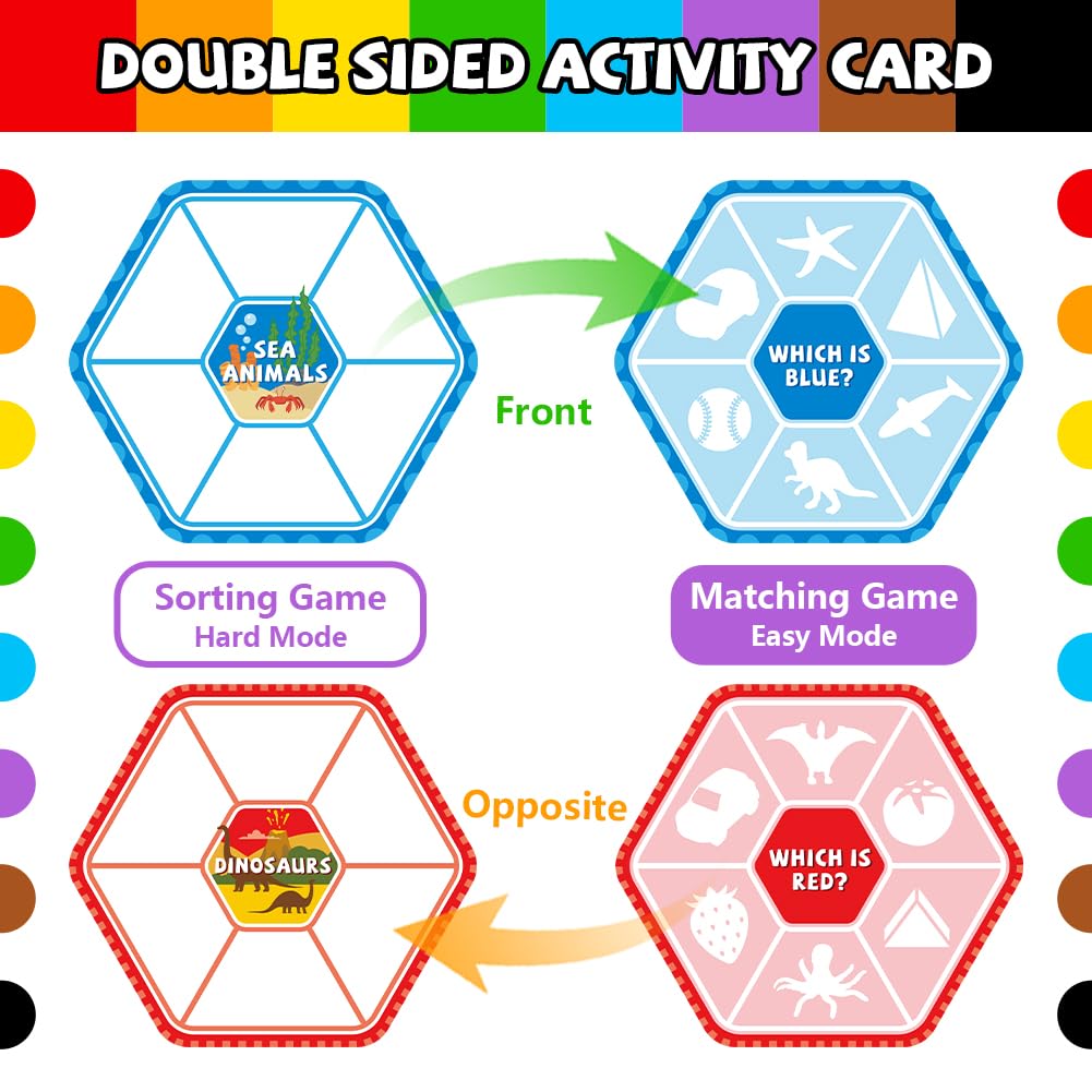 Mootop Sorting Toys for Toddlers – Match Card & Sort Game Set for Fine Motor & Sensory Learning