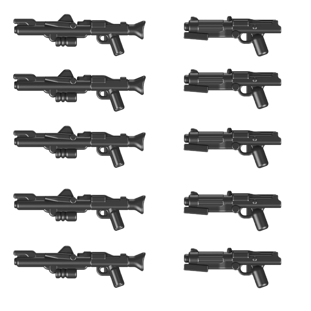 MOOXI MOC Space Wars DC-15 Clone Trooper Blaster Pack for Minifigs – 10 ABS Blasters