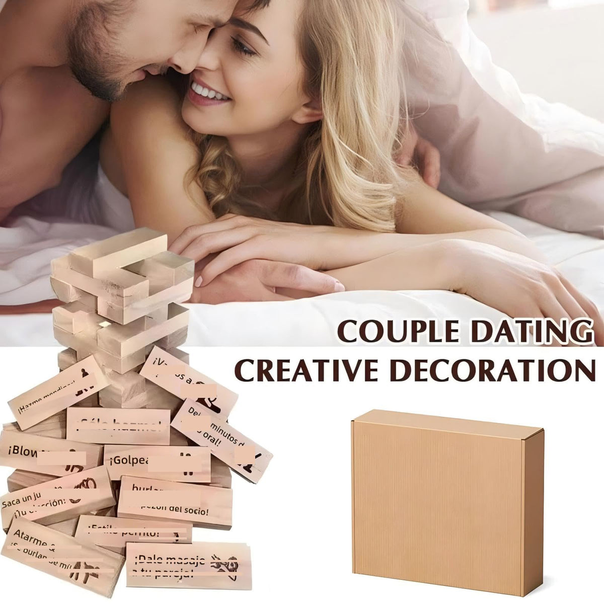 MOOYIYAN Lust Tower — Adult Romantic Wooden Stacking Blocks (48pcs)
