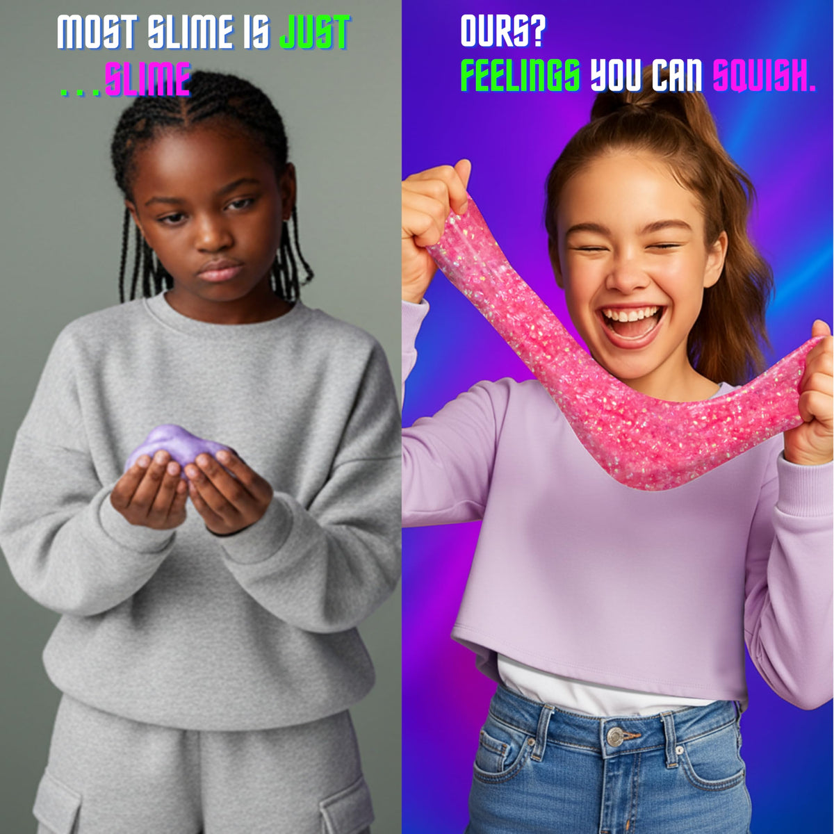 MOOZ Unicorn Cloud Slime Kit – Blue & Pink Non-Sticky Scented Slime with Axolotl Charm (7oz)