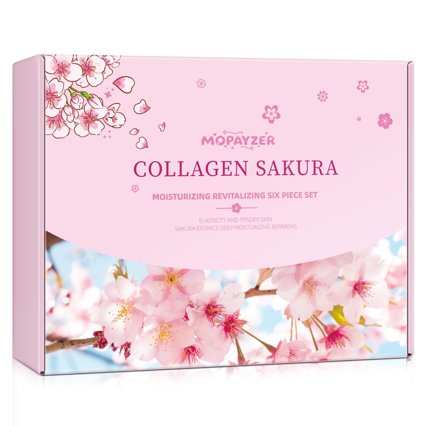 Mopayzer Collagen Sakura Skincare Gift Set | Cherry Blossom Kit for Teens & Women