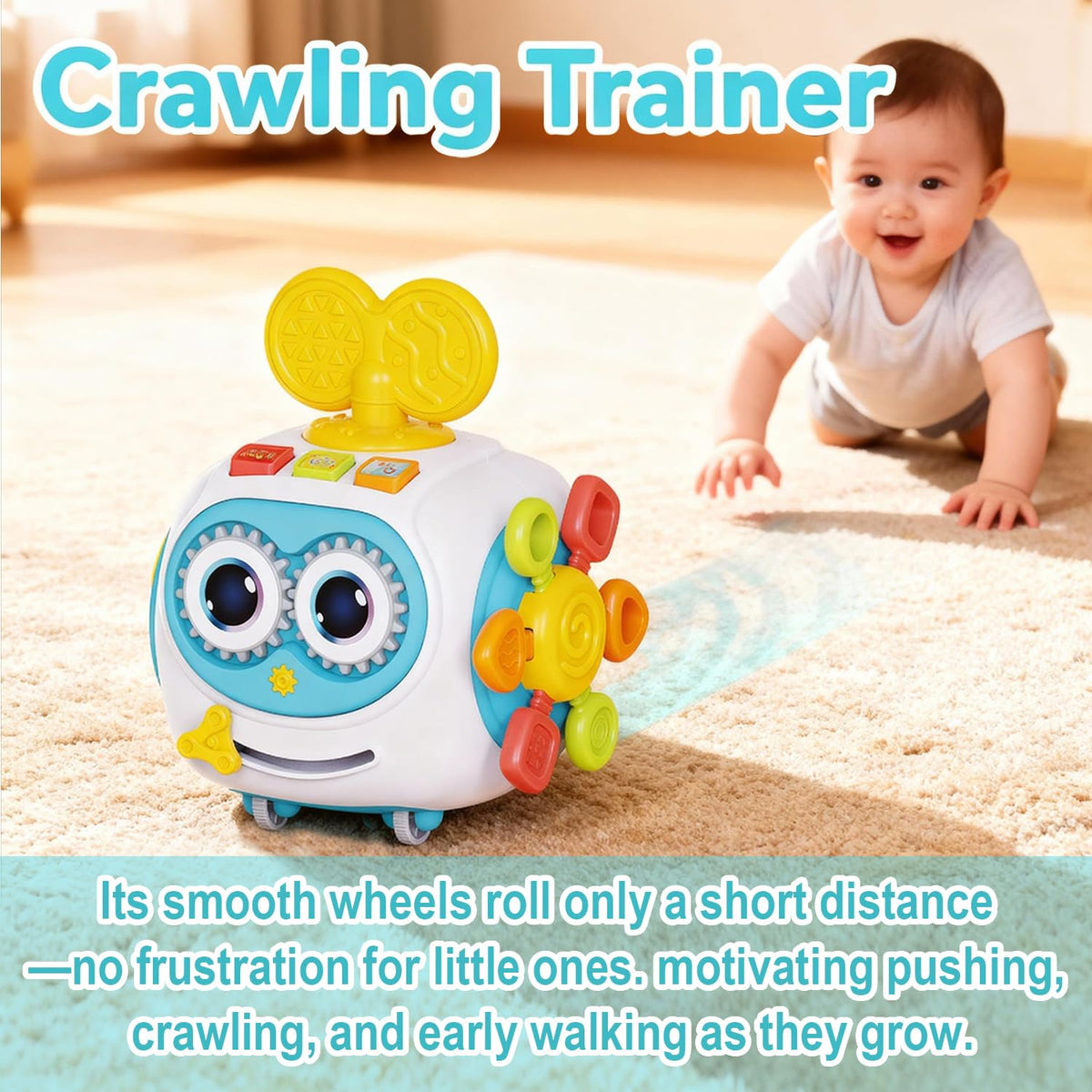 MoraBaby Robot Musical Busy Cube – 6-in-1 Montessori Activity Toy for Toddlers 1-3