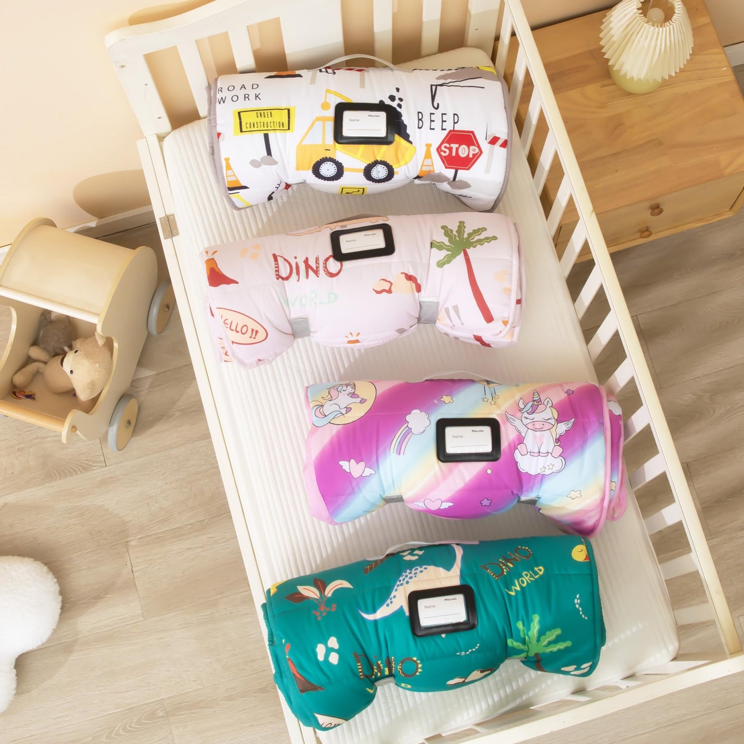 MORAIS Toddler Nap Mat with Pillow and Blanket – 52 x 20 in | Lightweight Cozy Preschool Nap Mat