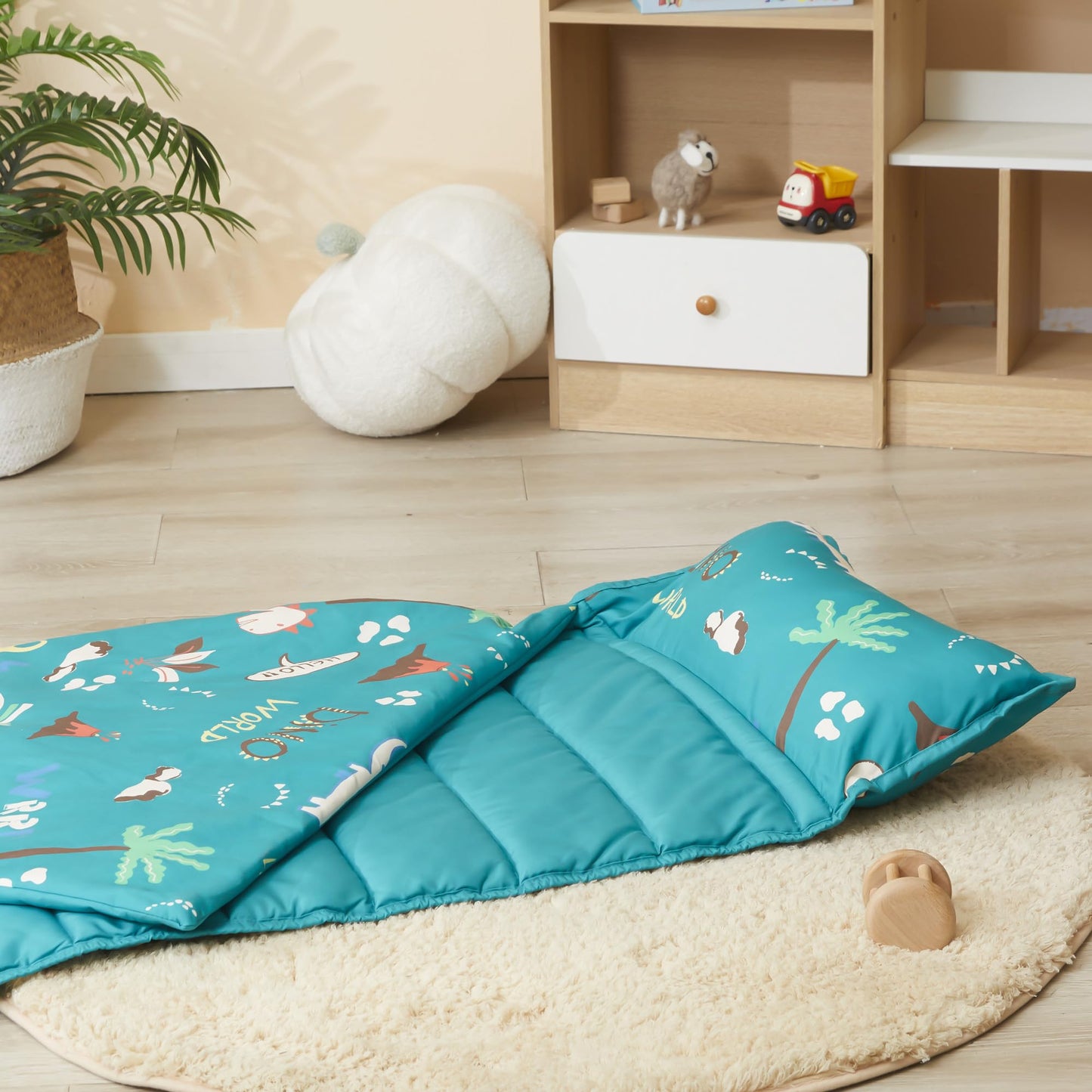 MORAIS Toddler Nap Mat with Pillow and Blanket – 52 x 20 in | Lightweight Cozy Preschool Nap Mat