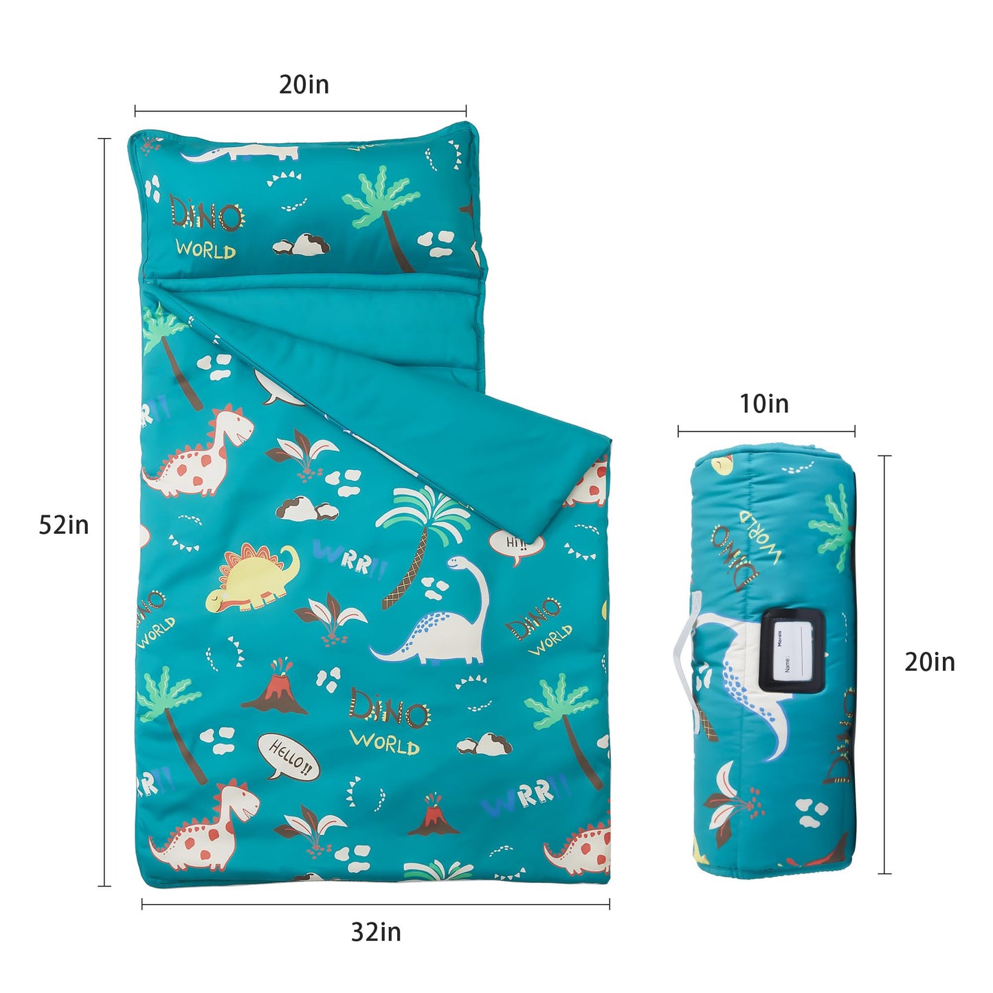 MORAIS Toddler Nap Mat with Pillow and Blanket – 52 x 20 in | Lightweight Cozy Preschool Nap Mat