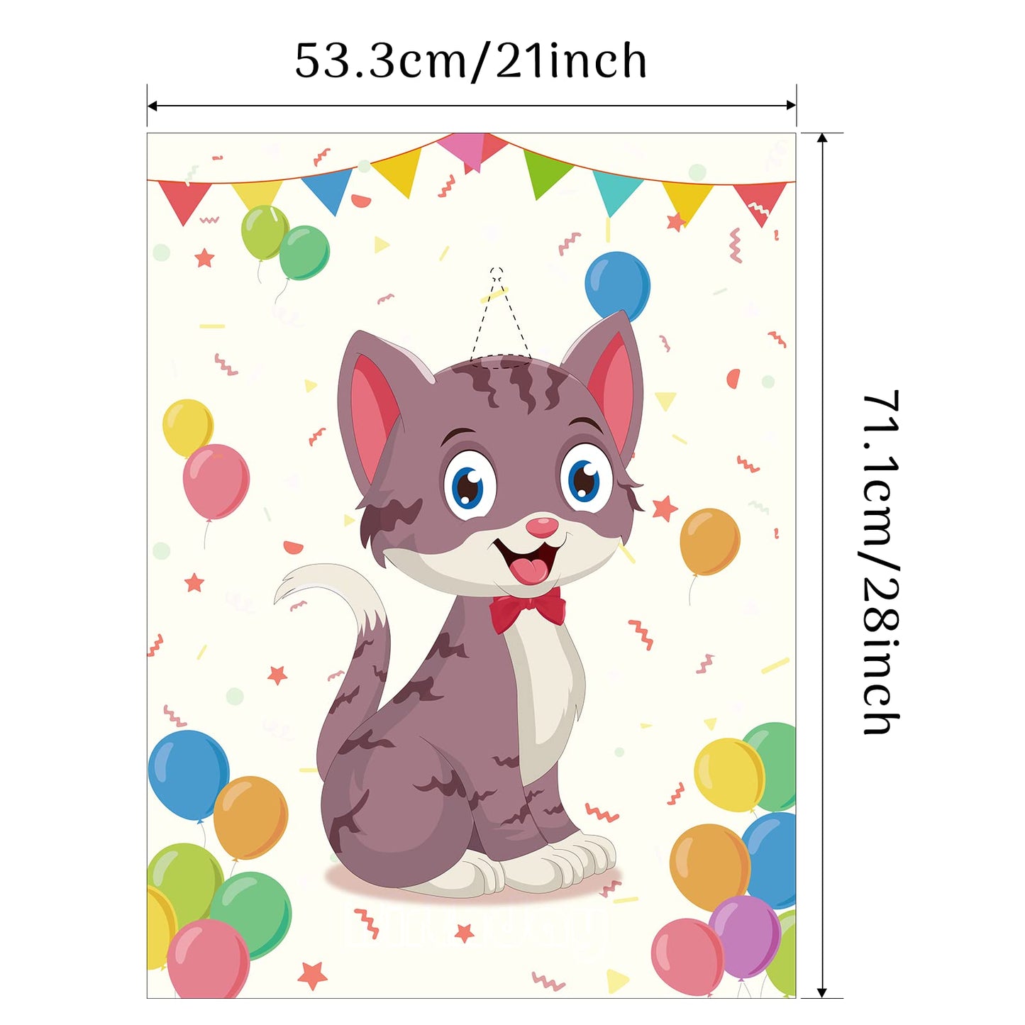 Morcheiong Pin the Tail on the Cat Birthday Game – 48 Hats for Cat-Themed Parties