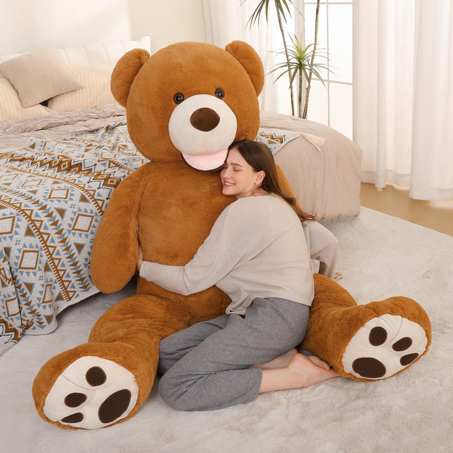 MorisMos Giant Teddy Bear 6ft: Life-Size Brown Plush Gift
