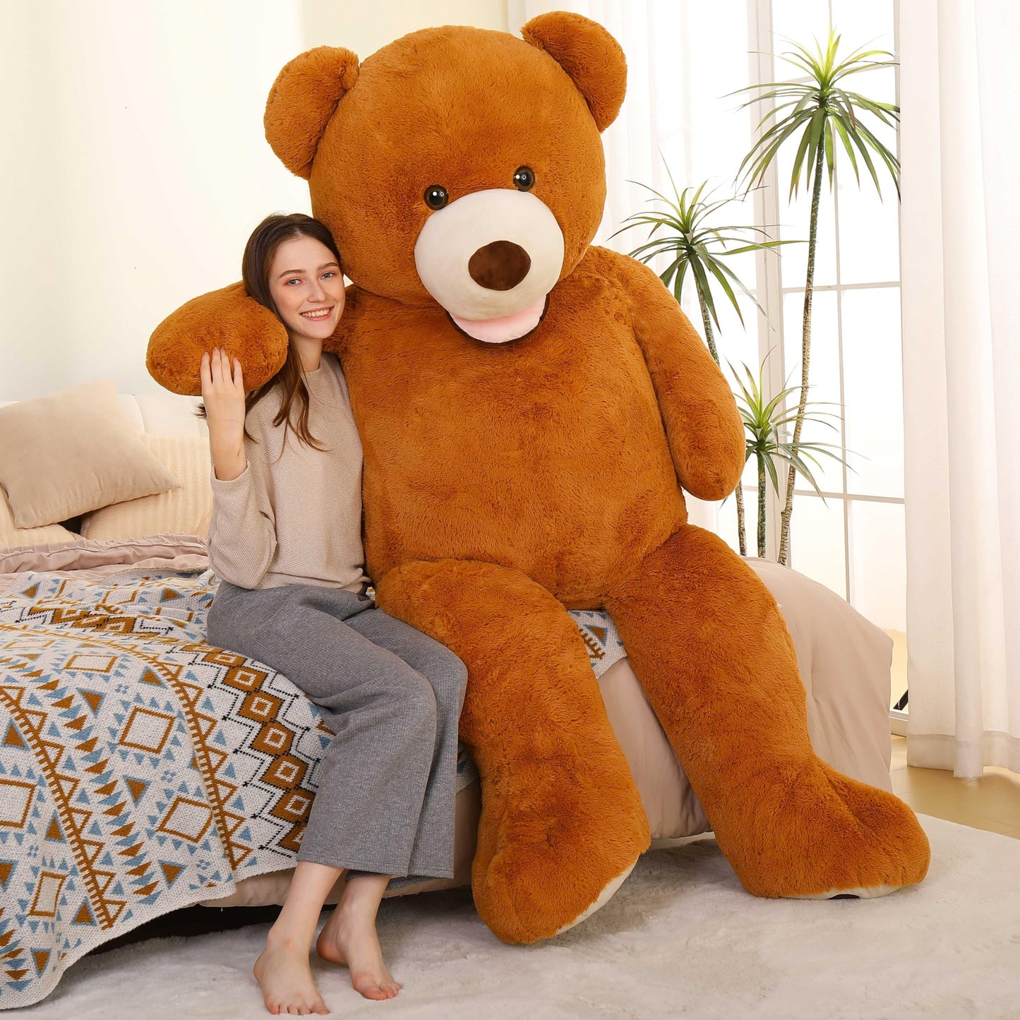 MorisMos Giant Teddy Bear 6ft: Life-Size Brown Plush Gift