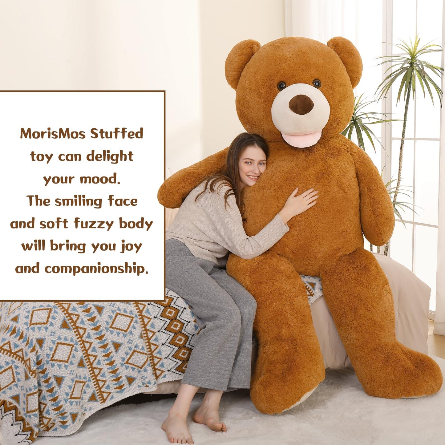 MorisMos Giant Teddy Bear 6ft: Life-Size Brown Plush Gift