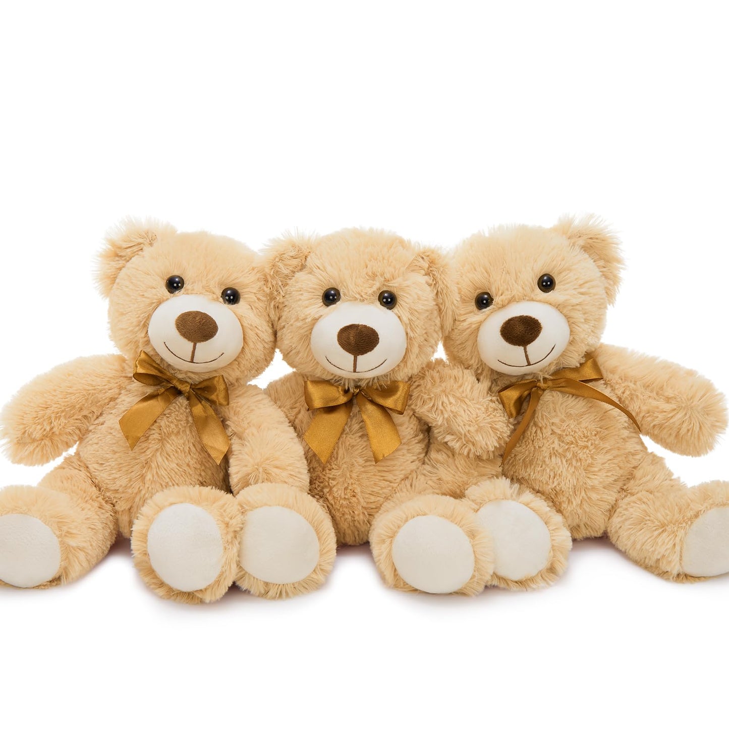 MorisMos 3Pcs Teddy Bears Bulk – 14in Plush Centerpiece for Baby Showers