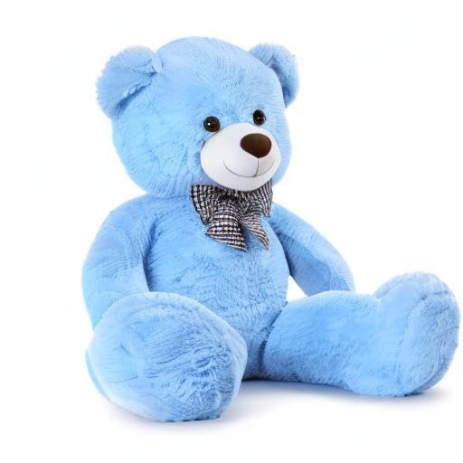 MorisMos Bow Tie Giant Teddy Bear 4 Feet – 47-Inch Blue Plush Gift