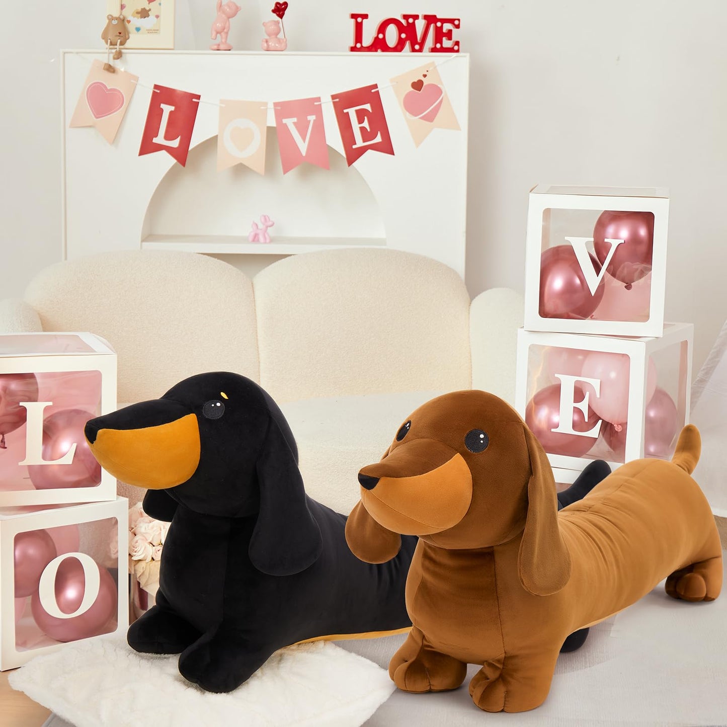 MorisMos Dachshund Plush 4ft - Realistic Black Weiner Dog Body Pillow