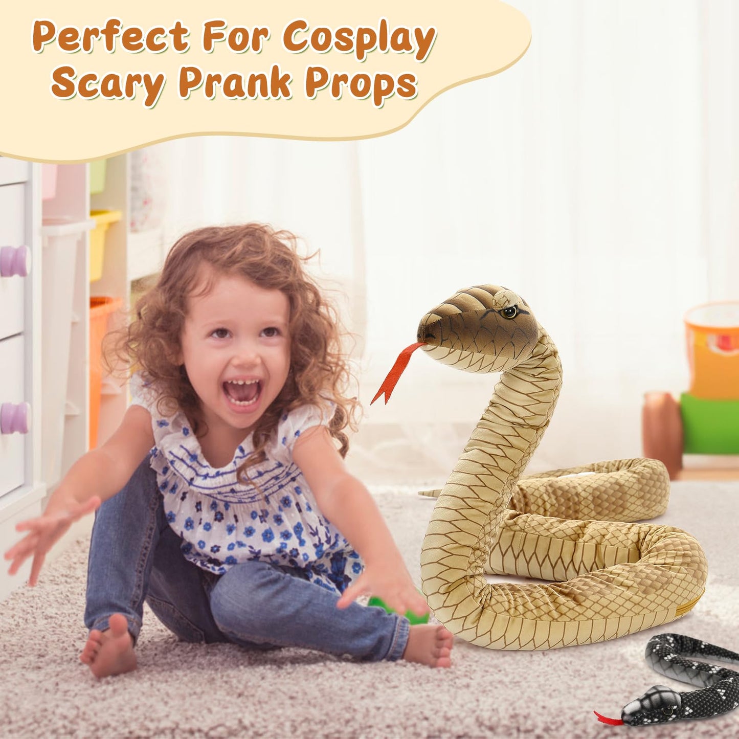 MorisMos Giant Snake Plush – Mommy with Babies, 80in Realistic Boa Constrictor