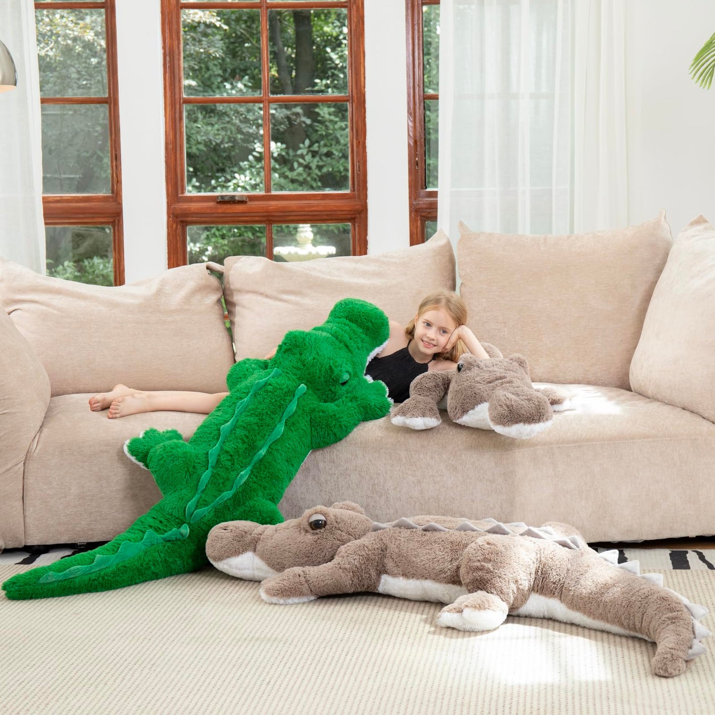MorisMos Giant Alligator Plush 67-Inch – Ultra-Soft Jumbo Stuffed Animal