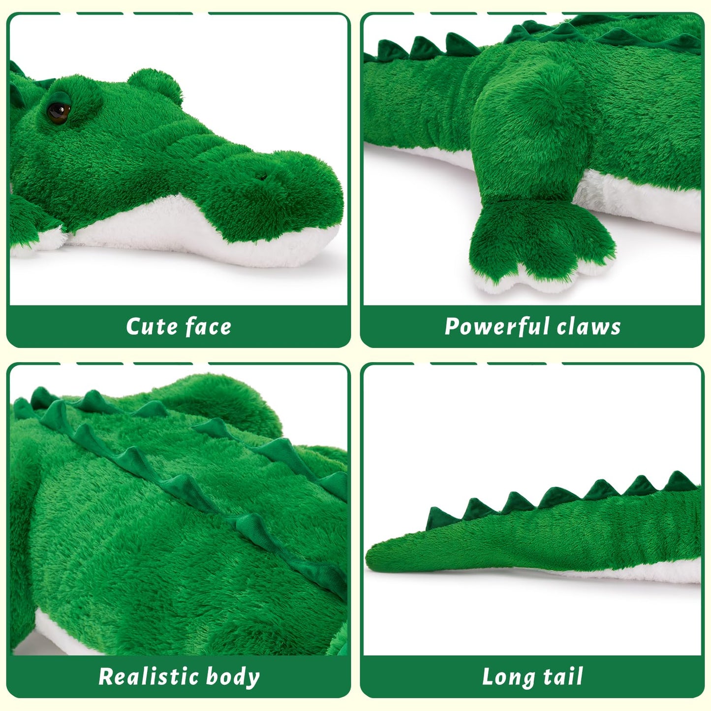 MorisMos Giant Alligator Plush 67-Inch – Ultra-Soft Jumbo Stuffed Animal