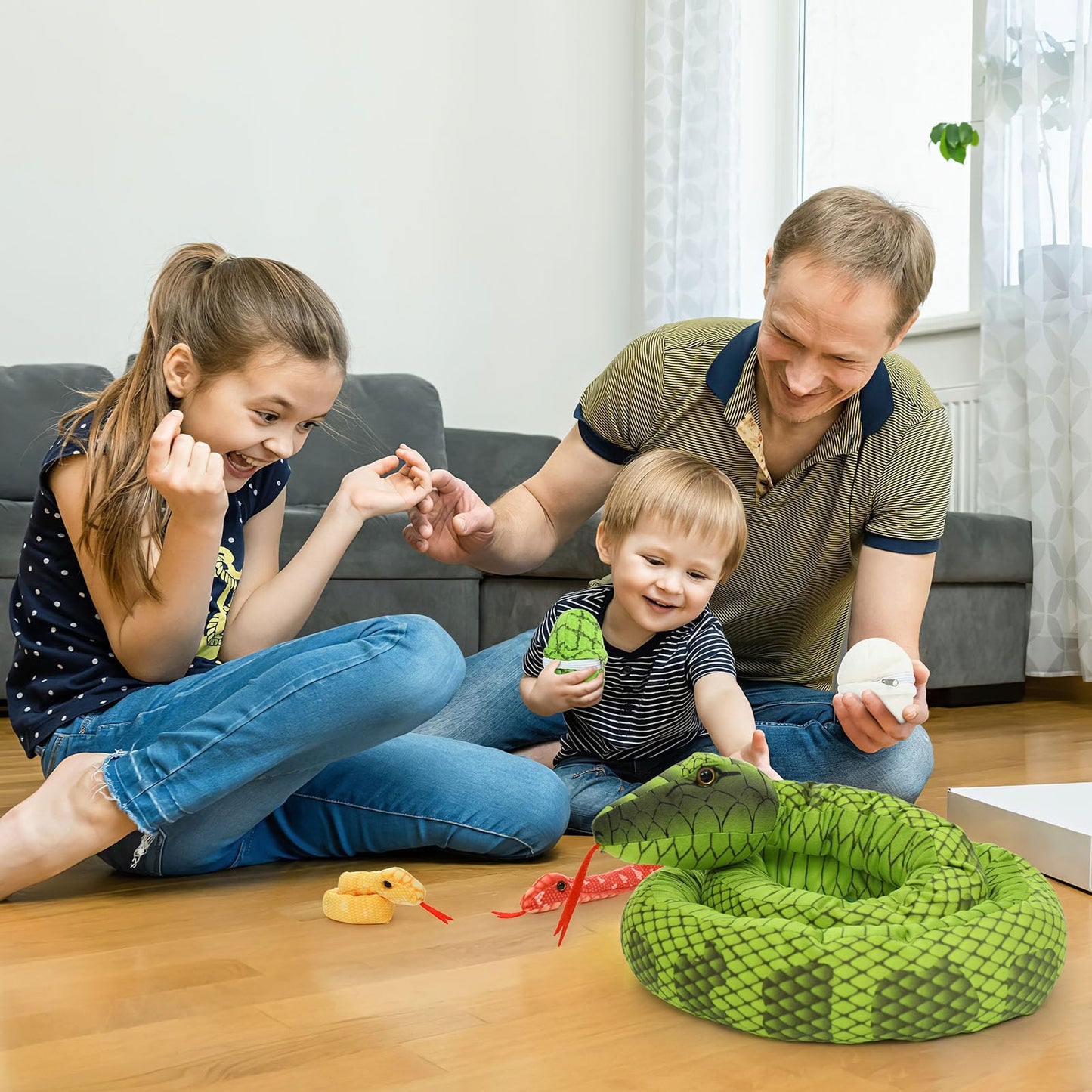 MorisMos Giant Snake Plush with Babies – 80in Realistic Boa Constrictor
