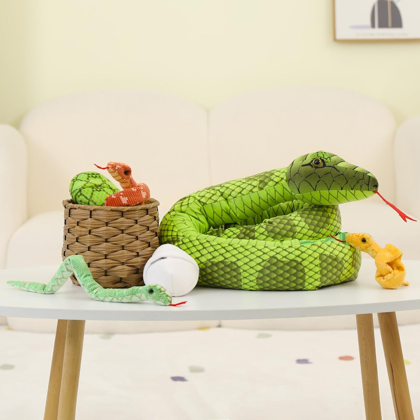 MorisMos Giant Snake Plush with Babies – 80in Realistic Boa Constrictor