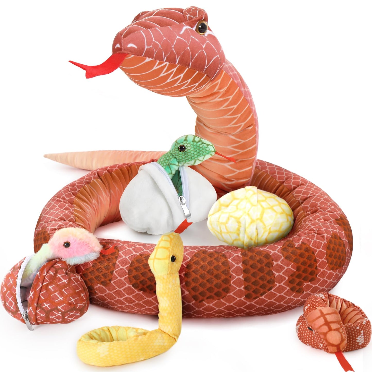 MorisMos Giant Snake Plush with Babies – 120in Realistic Boa Constrictor for Kids
