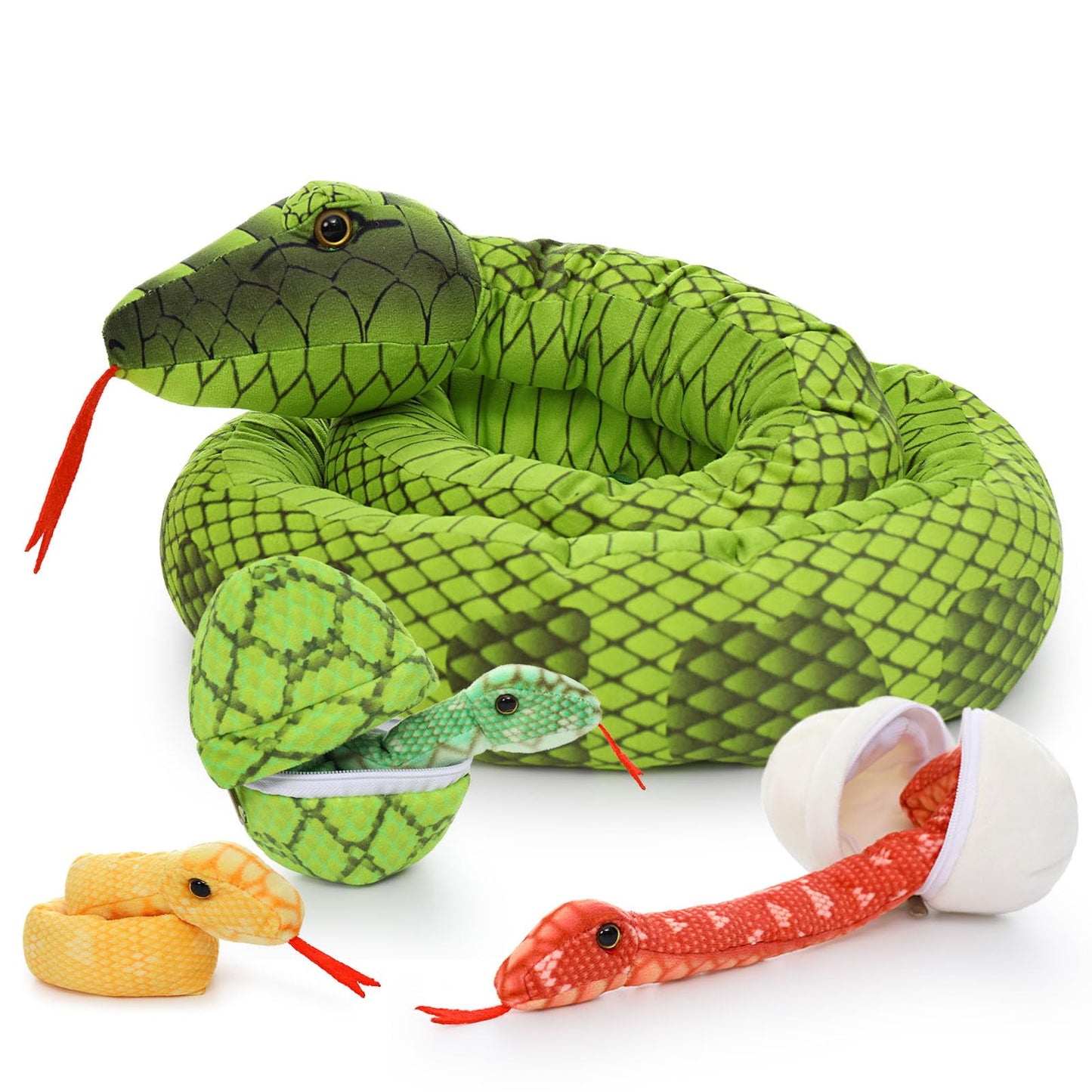MorisMos Giant Snake Plush with Babies – 80in Realistic Boa Constrictor