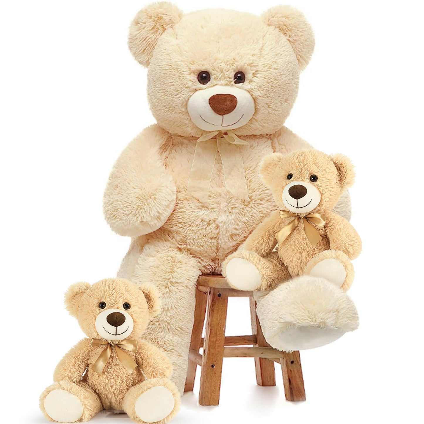 MorisMos Giant Teddy Bears with Babies - 36in Mommy Bear + 2 Baby Bears Plush