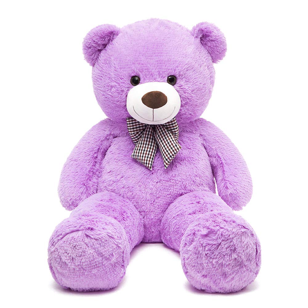 MorisMos Giant Teddy Bear 4 Feet – Violet Plush Gift for Any Occasion