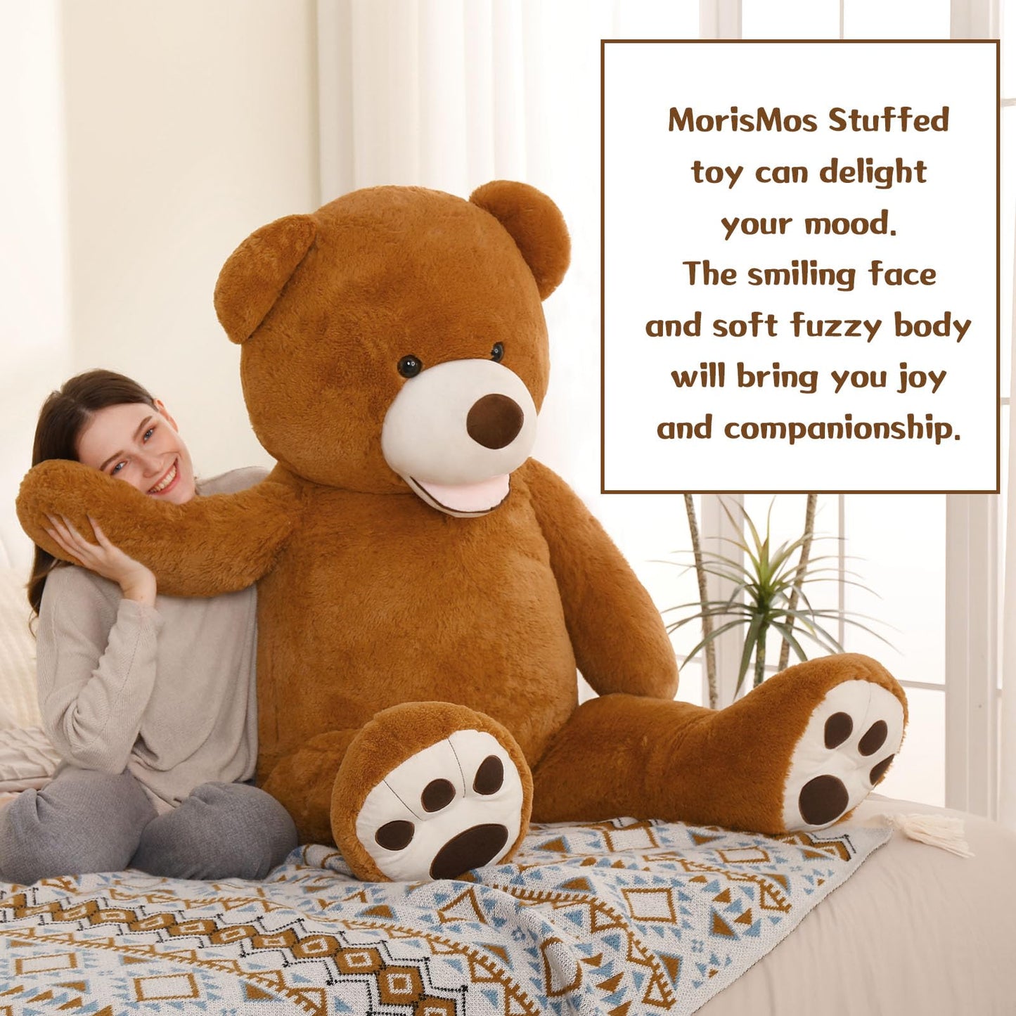 MorisMos Giant Teddy Bear Plush 5ft – Life-Size Hug Gift