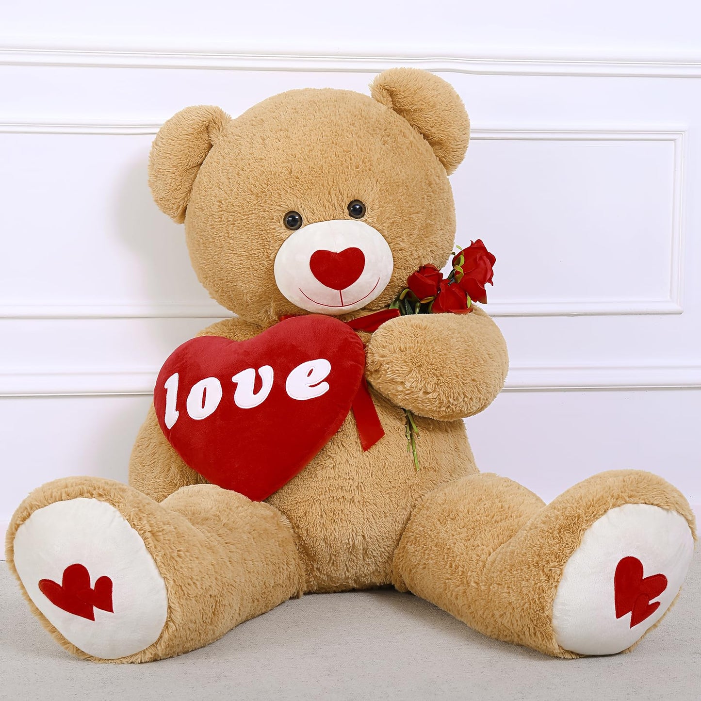 MorisMos Love Heart Giant Teddy Bear (51 in) – I Love You Plush Gift