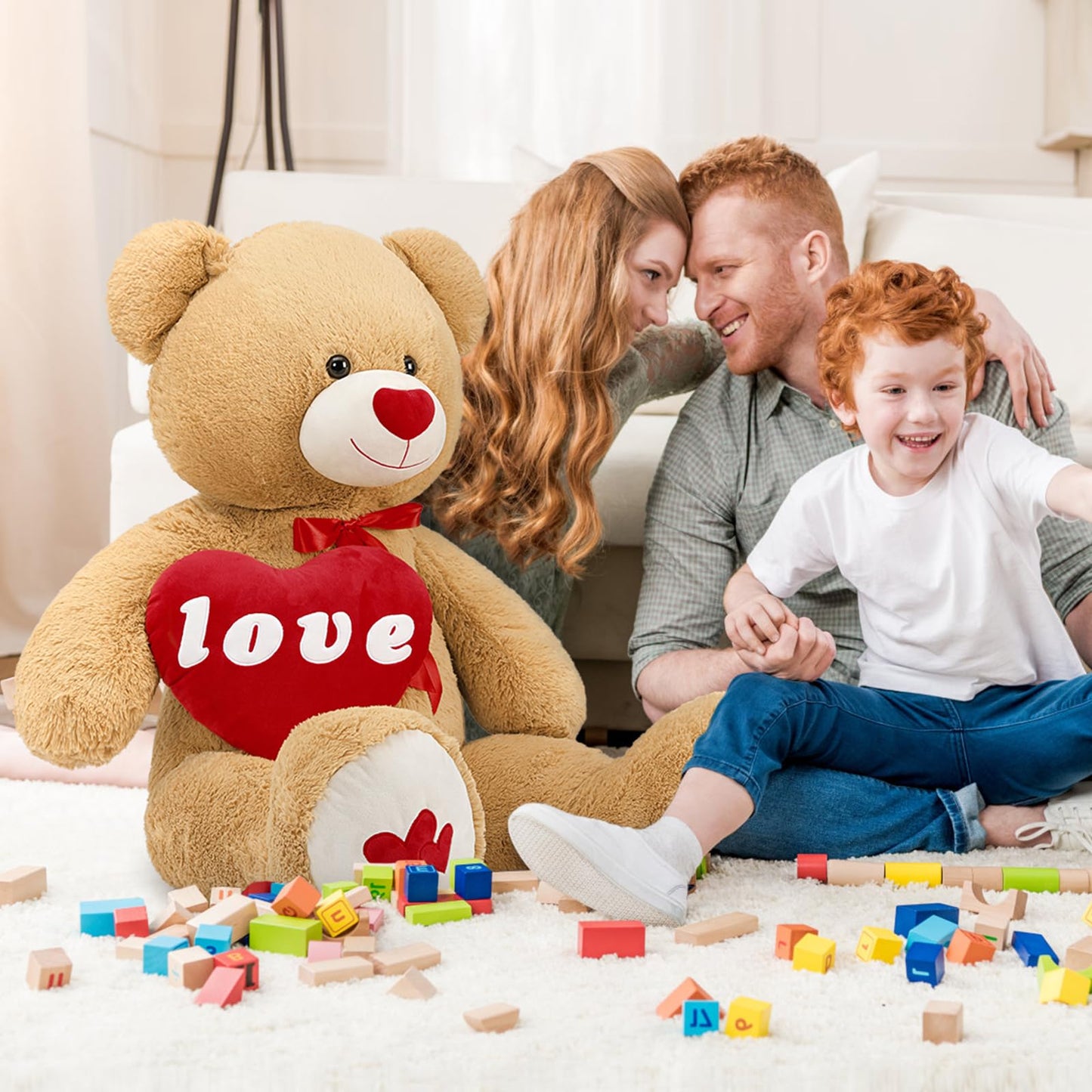 MorisMos Love Heart Giant Teddy Bear (51 in) – I Love You Plush Gift