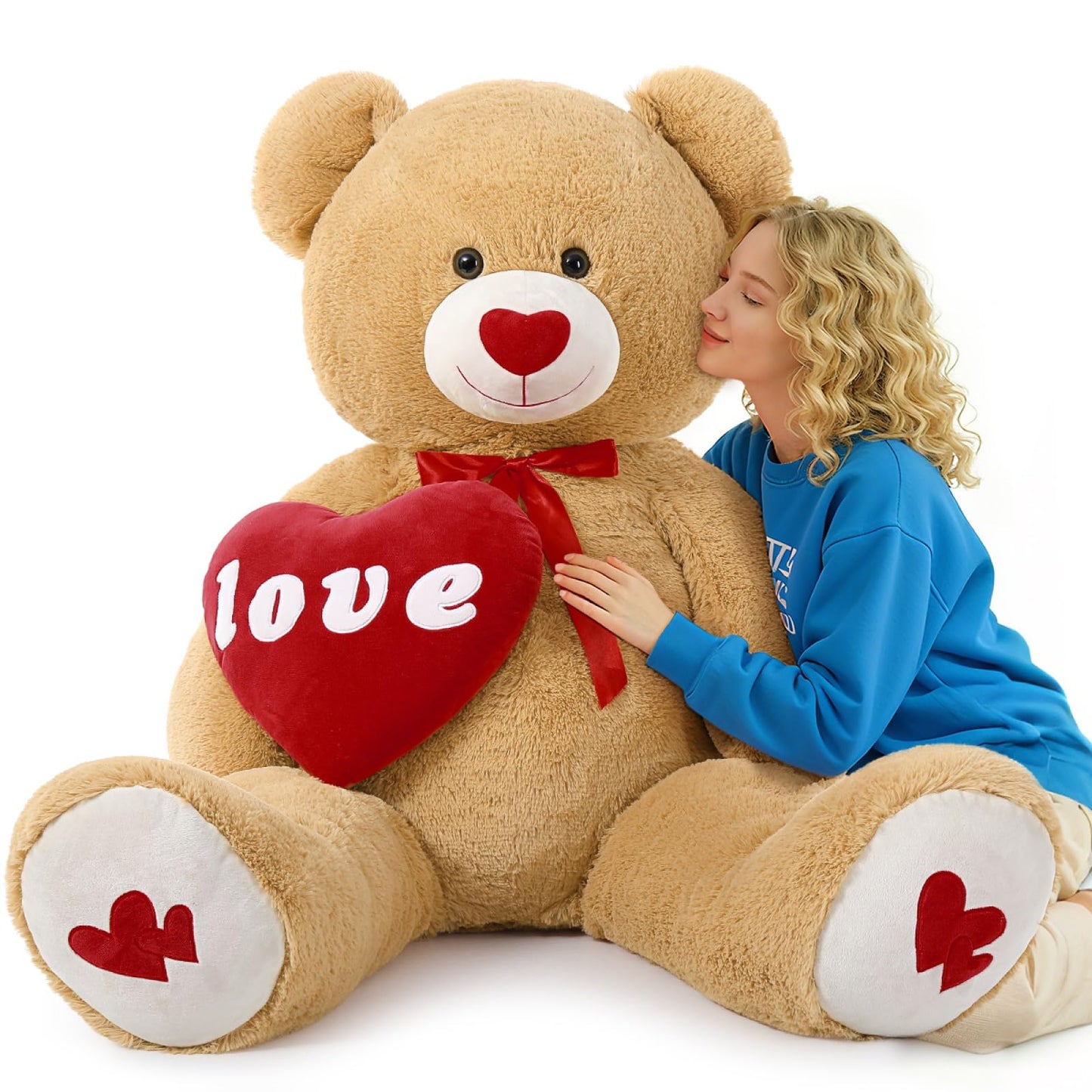 MorisMos Love Heart Giant Teddy Bear (51 in) – I Love You Plush Gift