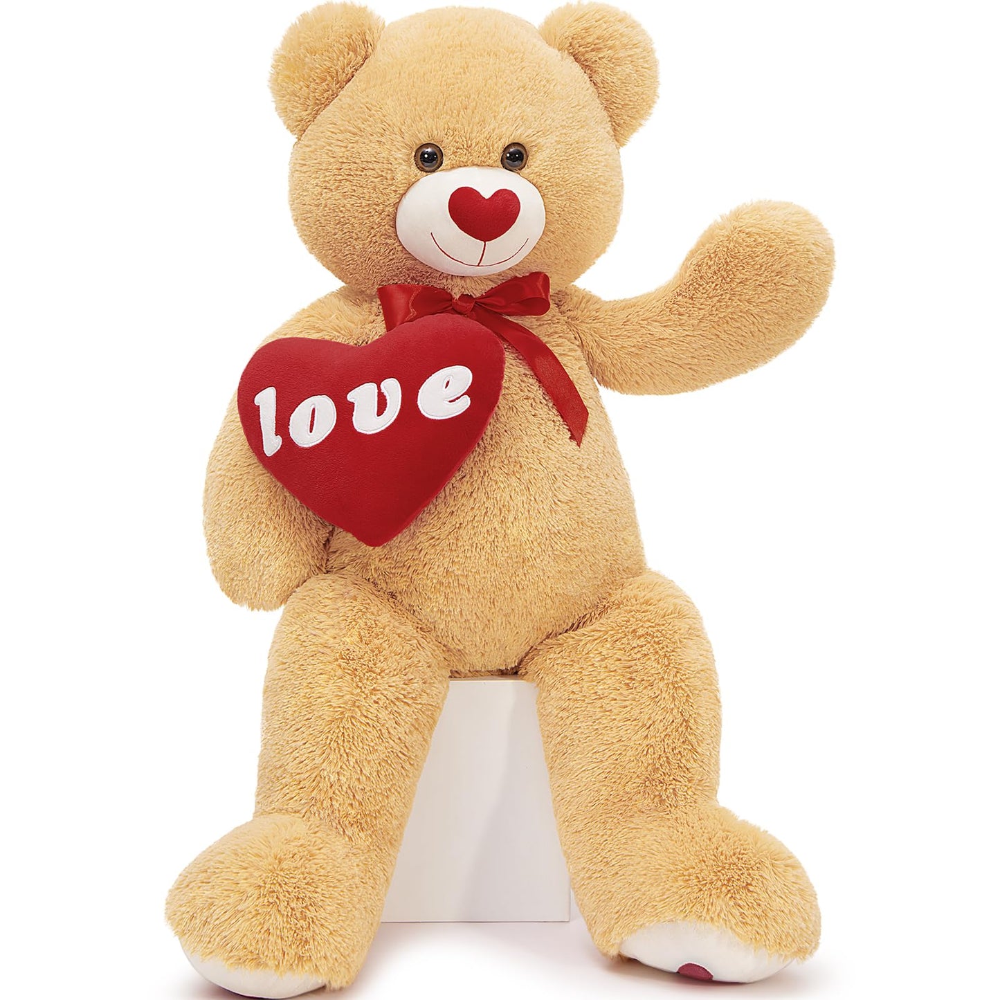 MorisMos Love Heart Red Giant Teddy Bear – 35.5-Inch Plush Gift