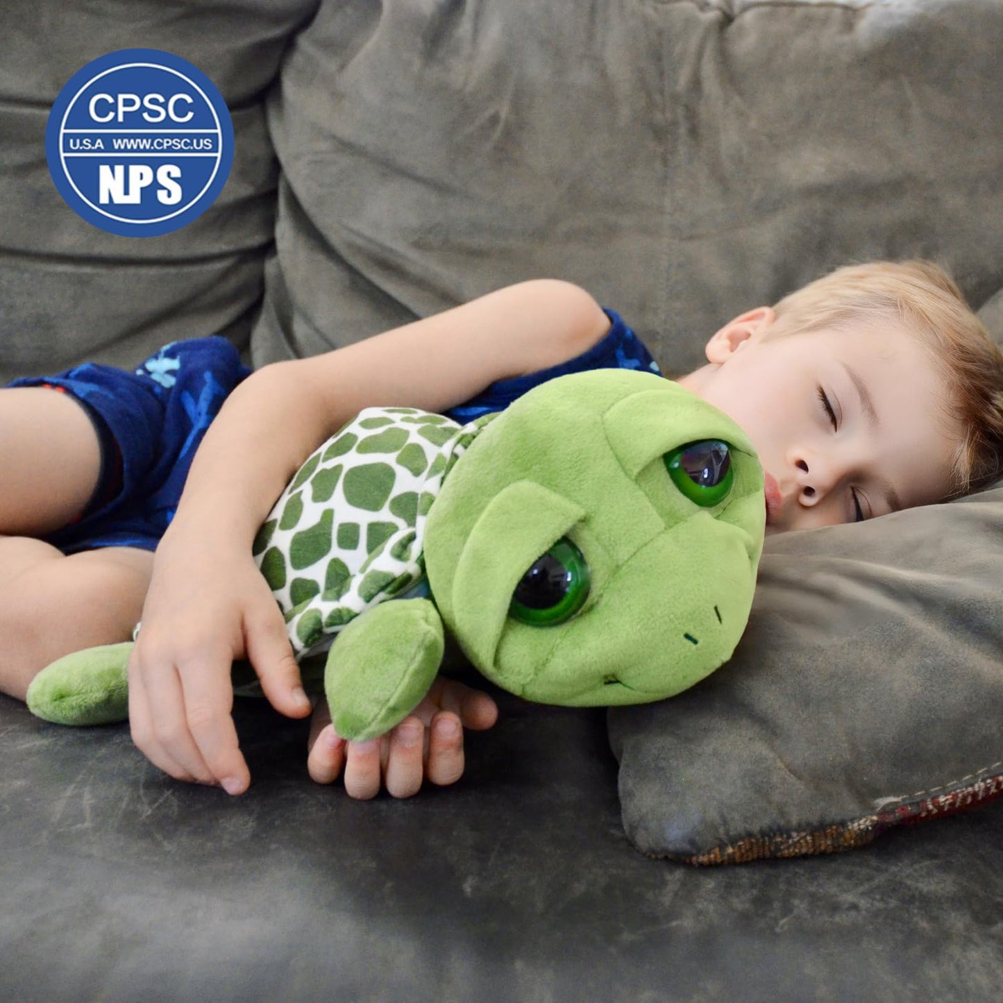 MorisMos Sea Turtle Family Stuffed Animal — 14-Inch Mommy Turtle with 3 Babies & 2 Eggs