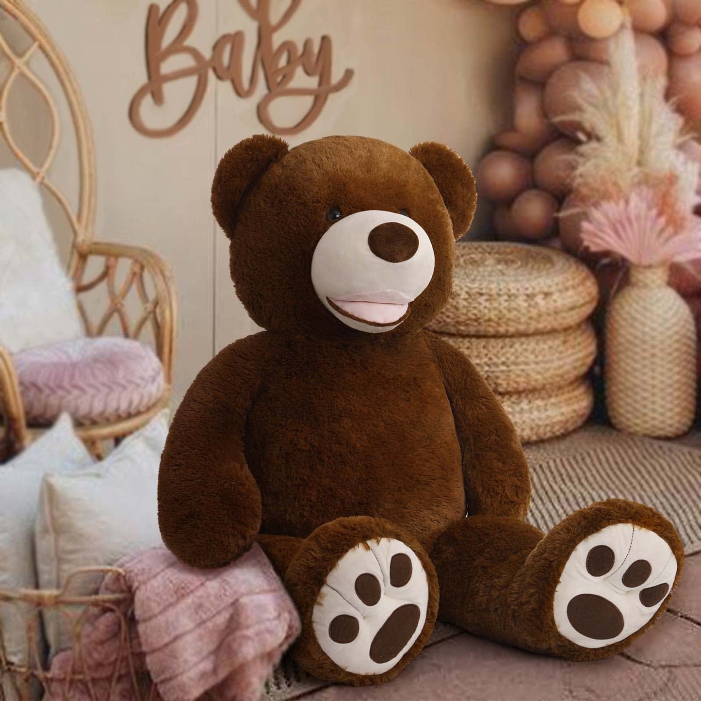 MorisMos Smile Giant Teddy Bear 51-Inch — Ultra-Soft Plush, Safe & Cuddly Gift