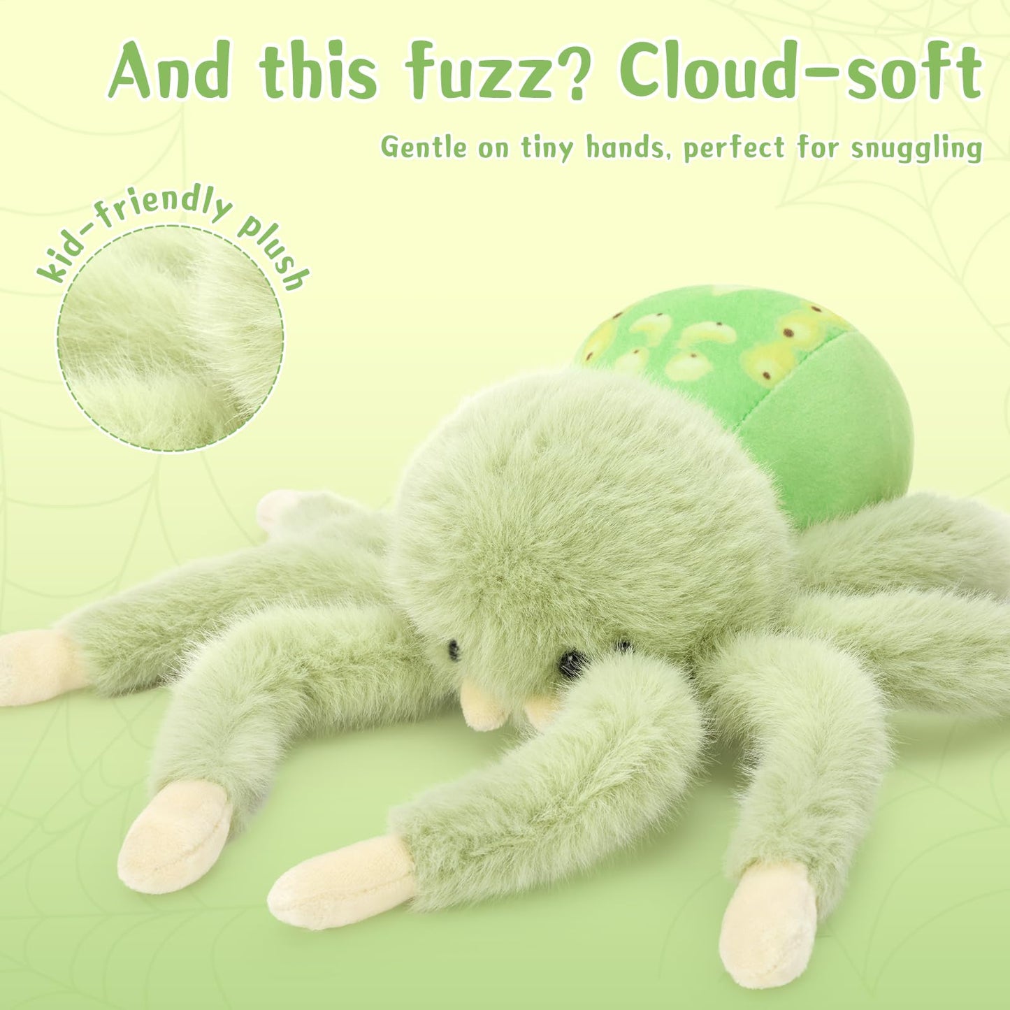 MorisMos 3 Pack Magnetic Spider Plush — 8-Inch Cute Spider Stuffed Animals for Kids, Decor & Gift